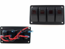 MTuning_F Alu panelový spínač, ON/OFFx4 Červený