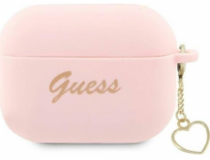 Pouzdro Guess GUAP2LSCHSP Kryt Apple AirPods Pro 2 růžový/růžový Silikonový Charm Heart Collection