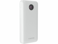 CANYON powerbanka PB-2002, 20000mAh Li-poly QC&PD, display, In USB-C, Out 1x USB-C + 2x USB-A, bílá