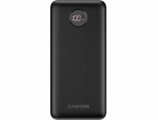 CANYON powerbanka PB-2002, 20000mAh Li-poly QC&PD, display, In USB-C, Out 1x USB-C + 2x USB-A, černá