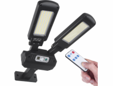 Maclean Solar LED pouliční lampa s pohybovým senzorem a dálkovým ovládáním Maclean IP54, 5W, 2x450lm, 6500K, Li-ion 2400 mAh, 3 provozní režimy MCE447