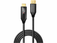 Lindy adaptérový kabel - DisplayPort samec na HDMI samec - 2 m - stíněný - černý - kulatý, podporuje 8K 60 Hz (7680 x 4320)