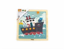 Dřevěné puzzle pro nejmenší Viga 9 ks Loď