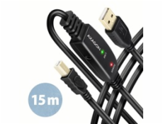 AXAGON ADR-215B, USB 2.0 A-M -> B-M aktivní propojovací / repeater kabel, 15m