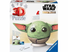 3D puzzle koule Mandalorian Grogu s ušima, puzzle 3D puzzle koule Mandalorian Grogu s ušima, puzzle