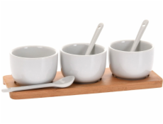 EXCELLENT Servírovací misky se lžičkami porcelán / bambus KO-795880010