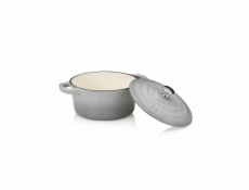 KELA Kastrol litinový s poklicí Calido 21 cm světle šedá KL-12605