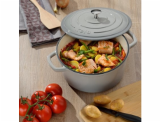 KELA Kastrol litinový s poklicí Calido 26 cm světle šedá KL-12607