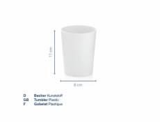 KELA Pohár MARTA plastik bílá H 11cm / Ř 8cm KL-24191