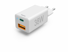 Hama Quick Charger USB-C 38W USB-C PD, USB-A QC, white 201640