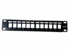 10  modulární stíněný patch panel LEXI-Net 12port, černý