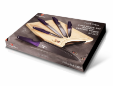 BERLINGERHAUS Sada nožů s nepřilnavým povrchem + prkénko 6 ks Purple Eclipse Collection BH-2832
