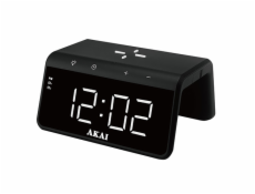 Budík AKAI, ACRB-2000, bezdrátové nabíjení, LED displej, 10 W