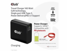 Club3D cestovní nabíječka USB-C 140W