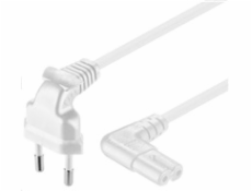 PREMIUMCORD Kabel síťový 230V k magnetofonu se zahnutými konektory 5m, bíla