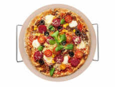EXCELLENT Pizza kámen do trouby nebo na gril s rukojeťmi 33 cm KO-404001340