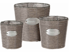 PROGARDEN Květináč proutěný sada 3 ks FLOWERS GARDEN 24 / 20 / 18 cm KO-430000840