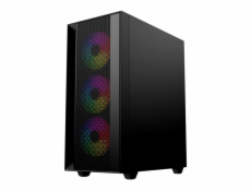 Gembird Fornax 4000 ARGB/Midi Tower/Transpar./Černá