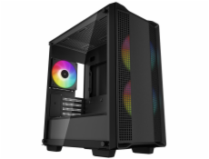 DEEPCOOL skříň CC360 ARGB / MiniITX / 3x120 ARGB fan / USB 2.0 / USB 3.0 / tvrzené sklo / černá