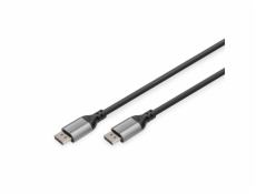 DIGITUS 8K @ 60Hz; DP tp DP Connectioncable; DP 1.4 Alu Housing; Black; 1m