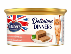 BUTCHER S Delicious Dinners Losos a krevety - mokré krmivo pro kočky - 85 g