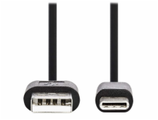 NEDIS kabel USB 2.0/ zástrčka USB-C - zástrčka USB-A/ černý/ 2m