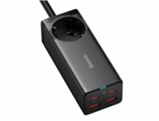 Baseus GaN3 Pro rychlonabíjecí stolní adaptér 2x USB-C + 2x USB-A + AC 100W 1.5m kabel černá