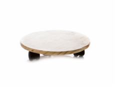 Drevený podnos s kolieskami Garden Center, O30 cm