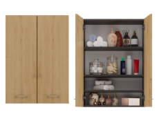 Topeshop POLA MINI DD ANT/ART koupelnový doplněk Grafit, Dub