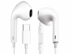 PLATINET FIESTA EARPHONES WITH MIC USB-C WHITE