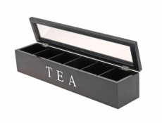 Krabička na čaj dřevěná 6 přihrádek TEA KO-C37800110