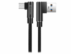 Swissten textilní datový kabel arcade usb / micro usb 1,2 m černý