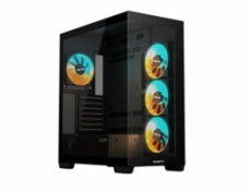 GIGABYTE case GB-C500P ST, Mid tower, 1xUSB-C 3.2, 2xUSB 3.0, 4x 120mm ARGB Fan, černá