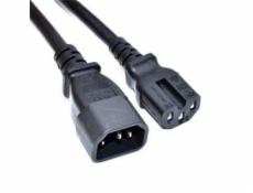 Akyga Kabel napájecí 250V/10A, CU IEC C14 / C15, měď, černá pro UPS/server 1 m