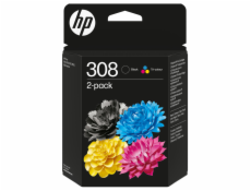 HP 308 2-Pack Tri-color/Black Original Ink Cartridge (120 / 160 pages)