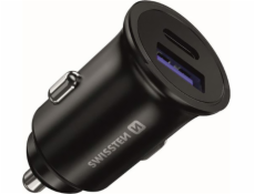 Swissten cl adaptér power delivery usb-c + quick charge 3.0 36w metal černý