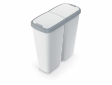 Odpadkový koš Prosperplast COMPACTA Q DUO, 50 l popelavá se světle šedým víkem