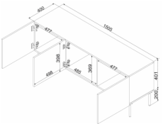 Cama RTV skříň ISLA 150,5x40x60 kašmírová matná
