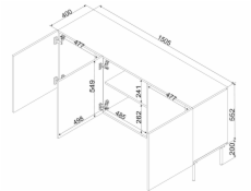 Cama Komoda SIENA 150,5x40x75 kašmírová matná