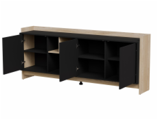 Cama Komoda PORTO 3D 190x38x77 dub/černá