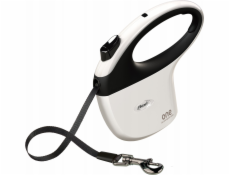 FLEXI One for All S bílá - černá - automatické vodítko pro psy do 30 kg - 5 m