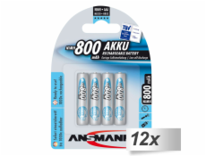 12x4 Ansmann maxE NiMH aku Micro AAA 800 mAh
