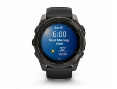 Garmin fenix® 8 AMOLED Sapphire - 51 mm - Carbon Gray DLC Titanium with Black | Pebble Gray Silicone Band, EU