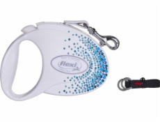 FLEXI Glam Splash Ocean with Swarovski crystals M - Zaťahovacie vodítko - 5 m - biely