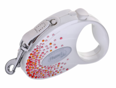 FLEXI Glam Splash Orient so Swarovski crystals S - Dog Retractable lead - 3 m - white