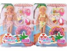 Bábika Adar 29cm surferka s plážovým setom 538849 Adar mix cena za 1 ks bábiky v plavkách, psík, plávací kruh, plážová lopta, deka, 2x okuliare, 2x fľaštička na džús, čelenka so šiltom