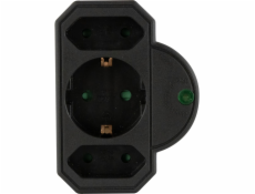 REV Steckdosenadapter 3-fach mit Überspannungsschutz, schwarz