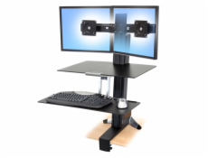 ERGOTRON WorkFit-S, Dual Sit-Stand, nastavitelný stolní držák pro 2 monitory,kláv.+myš.+odkl. plocha