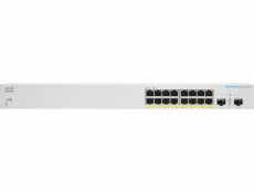 Cisco Business 220 Series CBS220-16P-2G - Přepínač - inteligentní - 16 x 10/100/1000 (PoE+) + 2 x Gigabit SFP (uplink) - Lze montovat do rozvaděče - PoE+ (130 W)