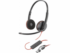Poly Blackwire 3220 - Blackwire 3200 Series - náhlavní souprava - náhlavní - kabelové - USB-C - černá - Certified for Skype for Business, Cisco Jabber Certified, certifikováno Avaya, certifikováno UC
